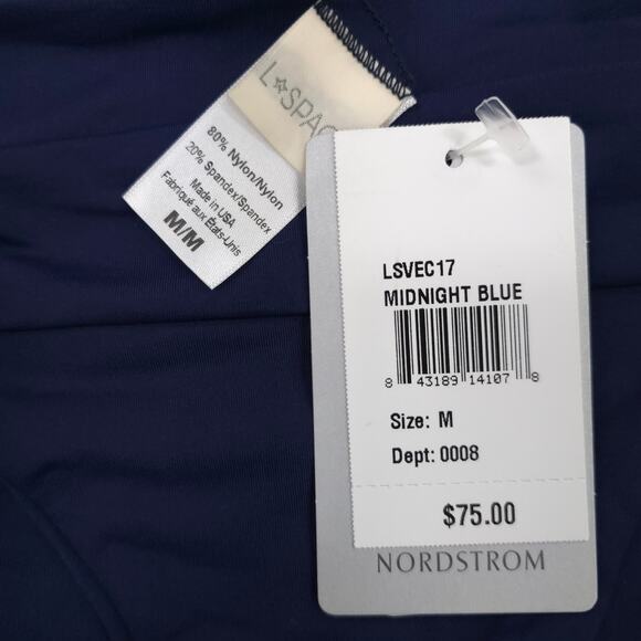 L*Space Bikini Bottom Midnight Blue Swim Fold Over Hipster - Picture 4 of 4